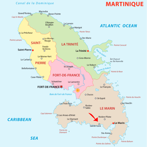 location voiture martinique Sainte-Luce localisation